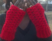 Cherry Red Handwarmer Fingerless Gloves
