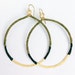 Hammered Brass Hoops in Olive & Emerald