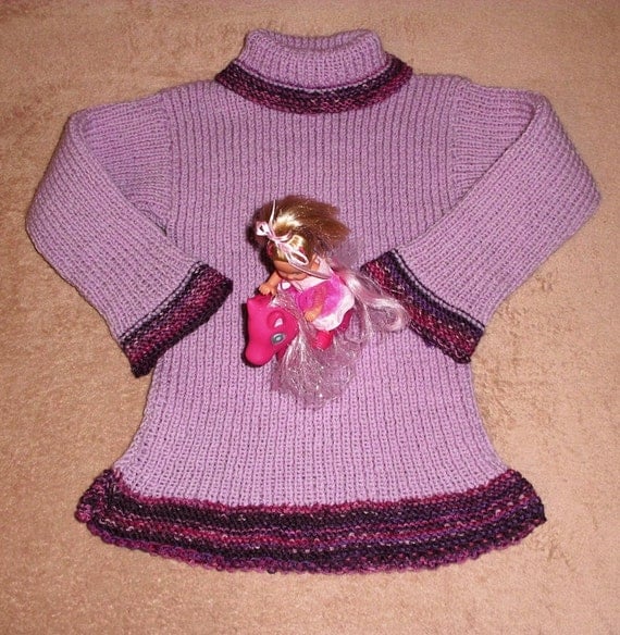 Sweater knit PATTERN .PDF-Dress turtleneck soft fine Virgin