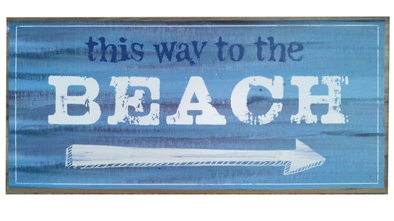 Beach Wall Signthis Way To The Beach Rustic