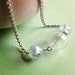 Small Hollow Glass Globe Necklace. Blue Glass Beads. Silver Chain. Minimalist. Summer. Dainty. Simple. Whimsical. Pastel. Bubbles.