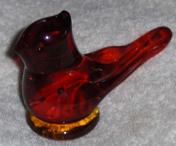 cardinal glass figurine