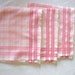 Collection Set of 3 new unused german pink and white checked / checkboard cotton handkerchiefs