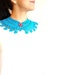 Turquoise Crochet Choker with Vintage Button