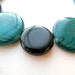 50% off - Bracelet - Emerald Green and Black Circle Disc Stretchy Black Swirls