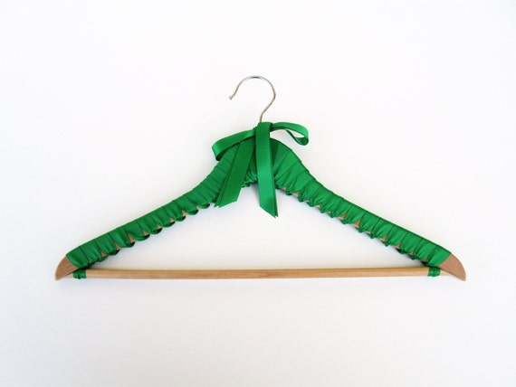 Items similar to Green Hanger, Deluxe Ribbon Wrapped on Etsy