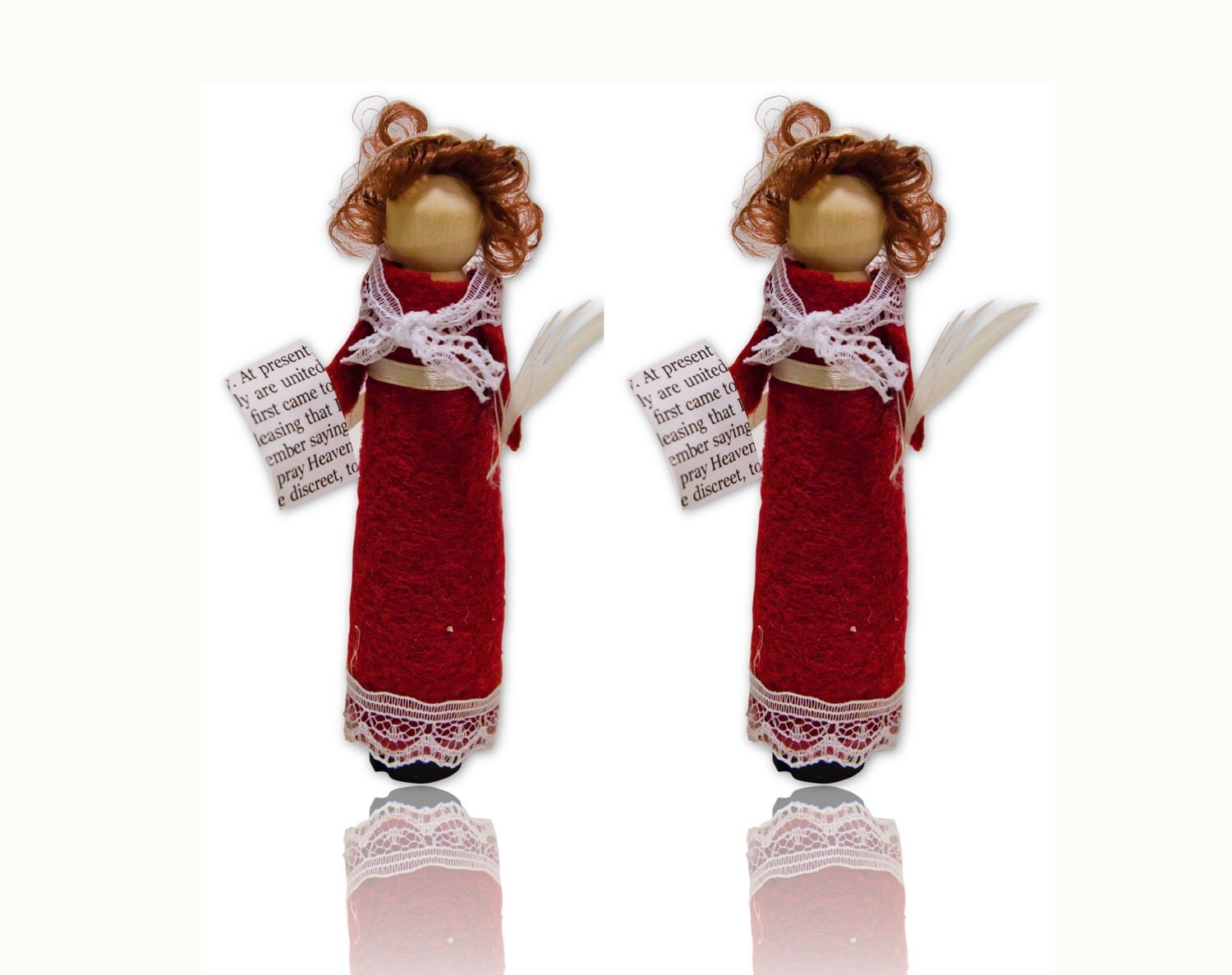 Jane Austen Clothespin Doll Ornament Kit Set of 2