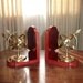 Armillary Sphere Bookends - Great Mid Century Brass and Wood Pieces