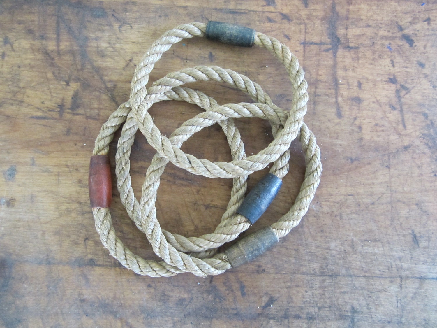 Vintage Toy and Decor Rope Rings from Ring Toss Game with