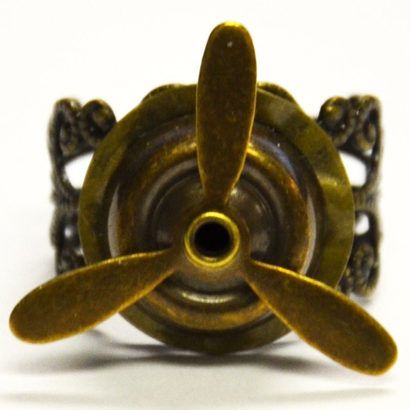 Airship Pirate Propeller Ring Adjustable Steampunk Ring in
