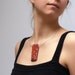 Original Art Pendant Necklace - OOAK Polymer Clay Necklace - Tangerine, Orange, Crimson, Pearl - Orange Revolution