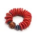 Red Bracelet - One Of A Kind Polymer Clay Elastic Bracelet - Californian Sunset
