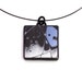 Minimalist Pendant Necklace in Blue And Anthracite Polymer Clay, Wearable Art