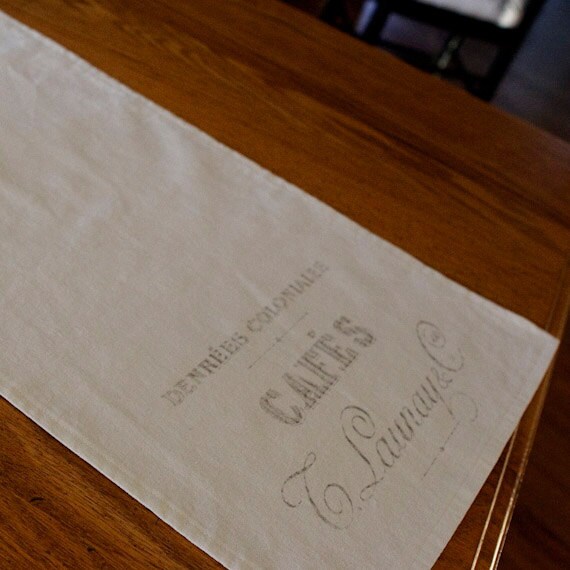 Vintage French Linen Table Runner