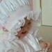 Heirloom Hand Smocked newborn infant baby bonnet Christening Baptism Hat Photo Prop baby shower gift