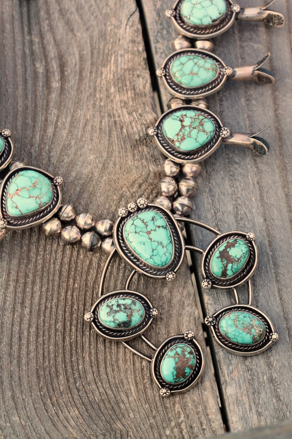 Items similar to Vintage Squash Blossom Necklace, Sterling Silver and