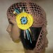 Lace Crochet Vintage Style Brown Kerchief headband Dreadlock Hair Snood Wrap Ponytail Bandana Gypsy Pirate Hat Flower Spring Summer Hippie