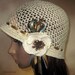 Lace Crochet Women Ladies Teens girls Vintage Cloche Beanie Bandana Beach Floppy Cotton Hat Ivory Cream Spring Summer Fashion Mom day Gift