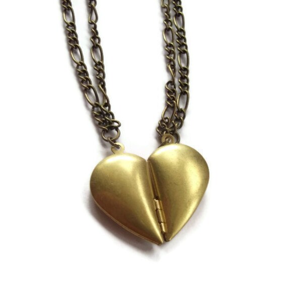 Best Friend Necklaces Bronze Half Heart by KitschBitchJewellery