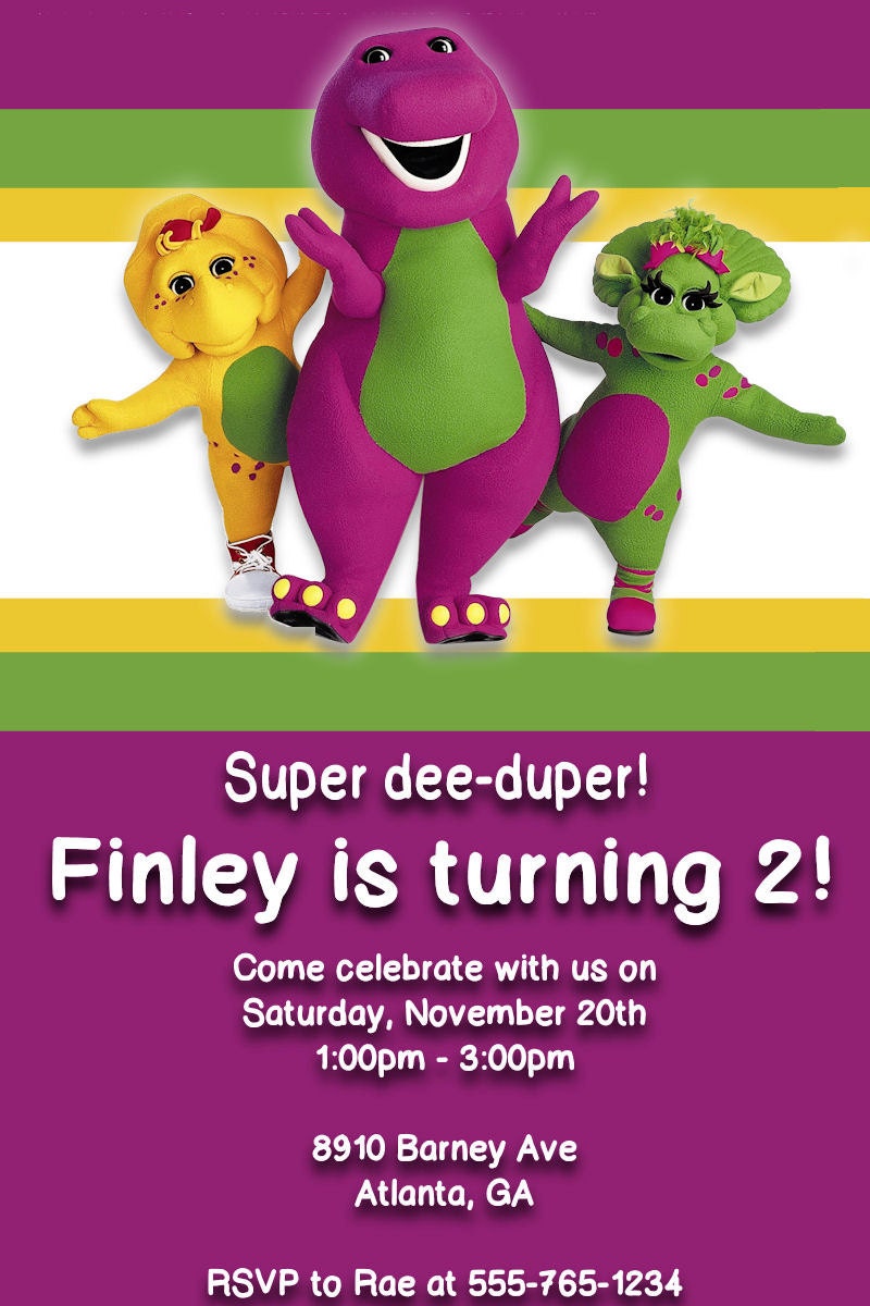 Barney Invitation Template Free 10