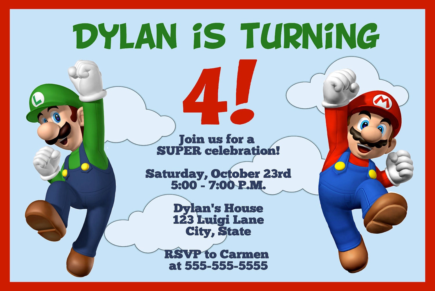 Mario Party Invitation Template 3