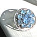 Blue Wedding Pin Rhinestone Pin Brooch Circle Flower Design Bridal Petite Vintage Jewellery