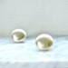 Vintage Pearl Earrings Button Pearl Clip Earrings Stamped Japan White Silver Faux Round