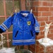 vintage blue policeman raincoat for little boys (sz 5-6)