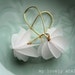 PURE LOVE, white heart paper earrings, poetic paper jewelry