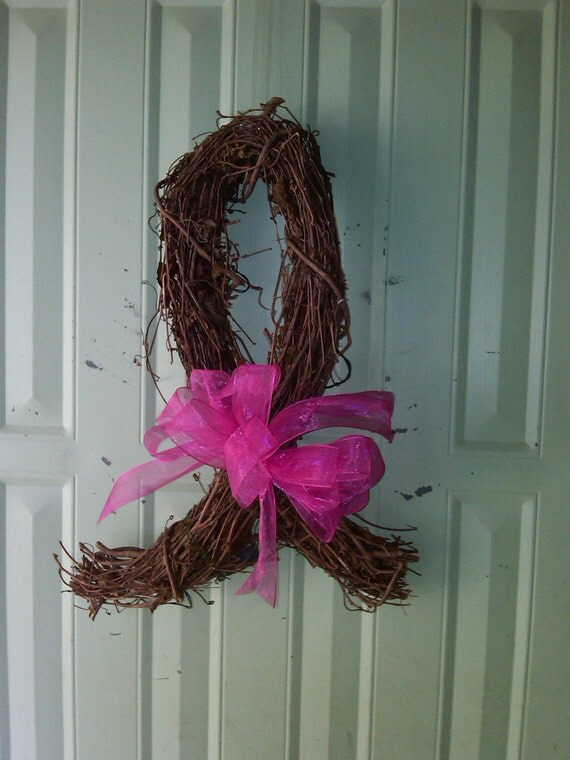 Items similar to One of a kind Breast Cancer door wreath, can change ...