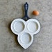 Antique Rare Pilsen Aebleskiver Enamel Cast Iron Skillet - Clover Spade Design