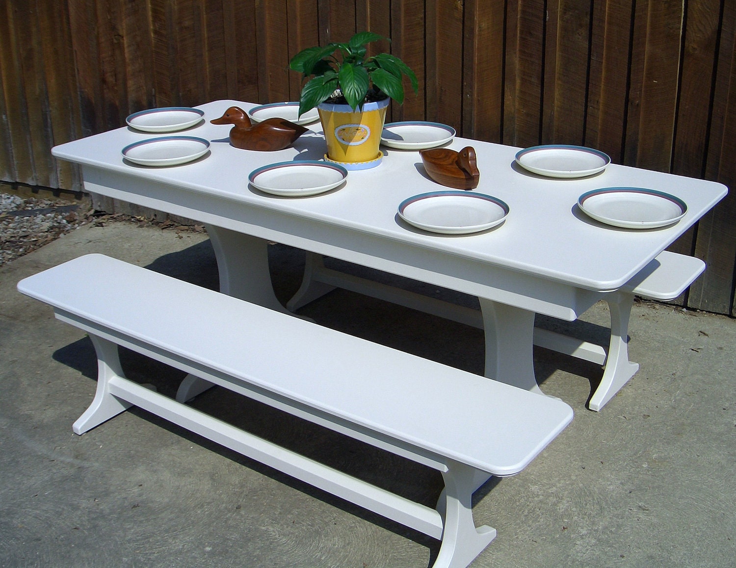 Kitchen Picnic Table With Benches   Il Fullxfull.278724705 