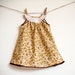 Mod Dress / Vintage Fabric / Gold and Brown Floral / 'Esthel' newborn - 6 months or 6-12 months