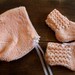 Vintage handknit baby bonnet and booties set / infant 0 to 3 months / gift for new baby