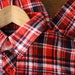 Men's NOS Vintage red plaid flannel shirt / Size Medium