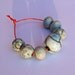 Raku bead set, turquoise, african beads, ceramic beads