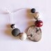 Raku connector bead, raku beads, African bead set by Earthbutter Studio