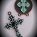 Copper Enamel And Crystal Rosary Set