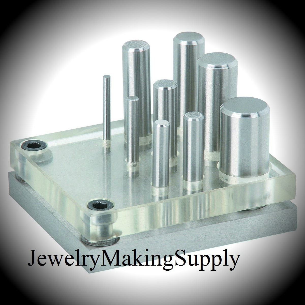 Punch and Steel Die Set with Clear Top for jewelry making and