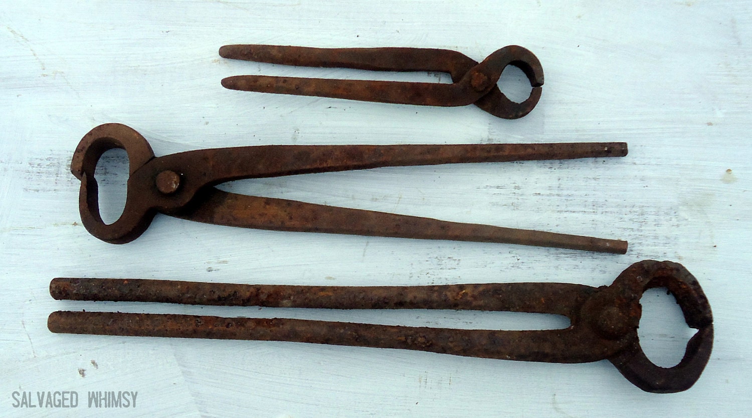 Set of 3 Rusty Antique Horse Farrier Horseshoe Tools