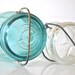 Ball aqua blue mason jar and Atlas brand clear jar EZ Seal