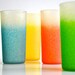 Colorful Vintage Glasses - Textured finish blue, yellow, coral and green