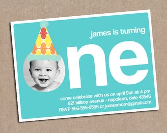 1st Birthday Invitation - Custom - Printable