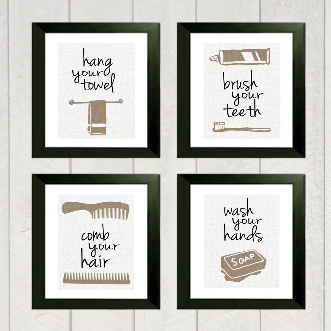 Bathroom Art Print Set of 4