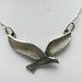 RESERVED Vintage 1970's Peace Dove 925 Sterling Silver Necklace cable chain Matte