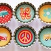 Love Bus, Love Bug, Peace Sign, Fridge magnets, Kitchen magnets, magnets, 60s, summer of love