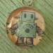 Adorable Blue Robot Soldered Art Glass Charm