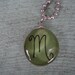 Initial M Soldered Art Glass Charm Necklace on Chunky Ballchain