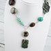 Jasper, Turquoise, Abalone, Green Aventurine and Wood Necklace with Large Aqua Terra Jasper Focal Pendant