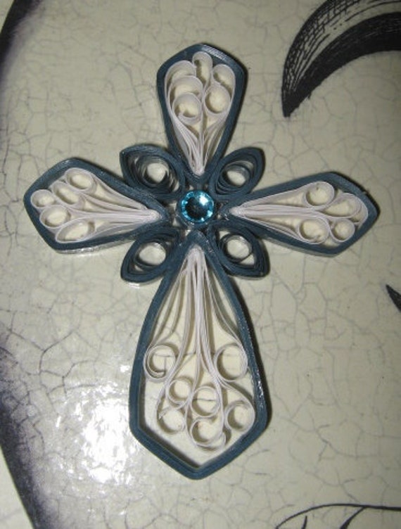 Paper Filigree Quilled Cross Ornamental Cross Paper Quilling